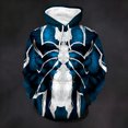 thumbnail image 2 of Adults Spider Graphic Hoodie, Loose Fit Long Sleeve Drawstring Hooded Pullover Sweatshirt with Pocket for Fall Winter Streetwear, Multicolor, 3XL, 2 of 4