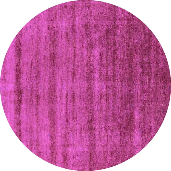 Ahgly Company Indoor Round Solid Purple Modern Area Rugs, 6' Round