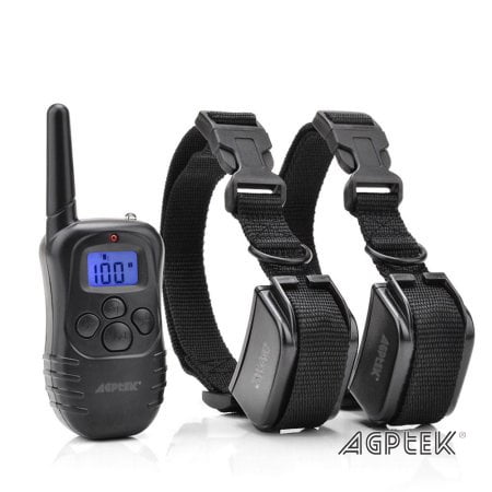 AGPtek Wireless LCD digital Smart Electric Shock Remote Control Training Collar Pet System for 2 (Best Smart Dog Collar)