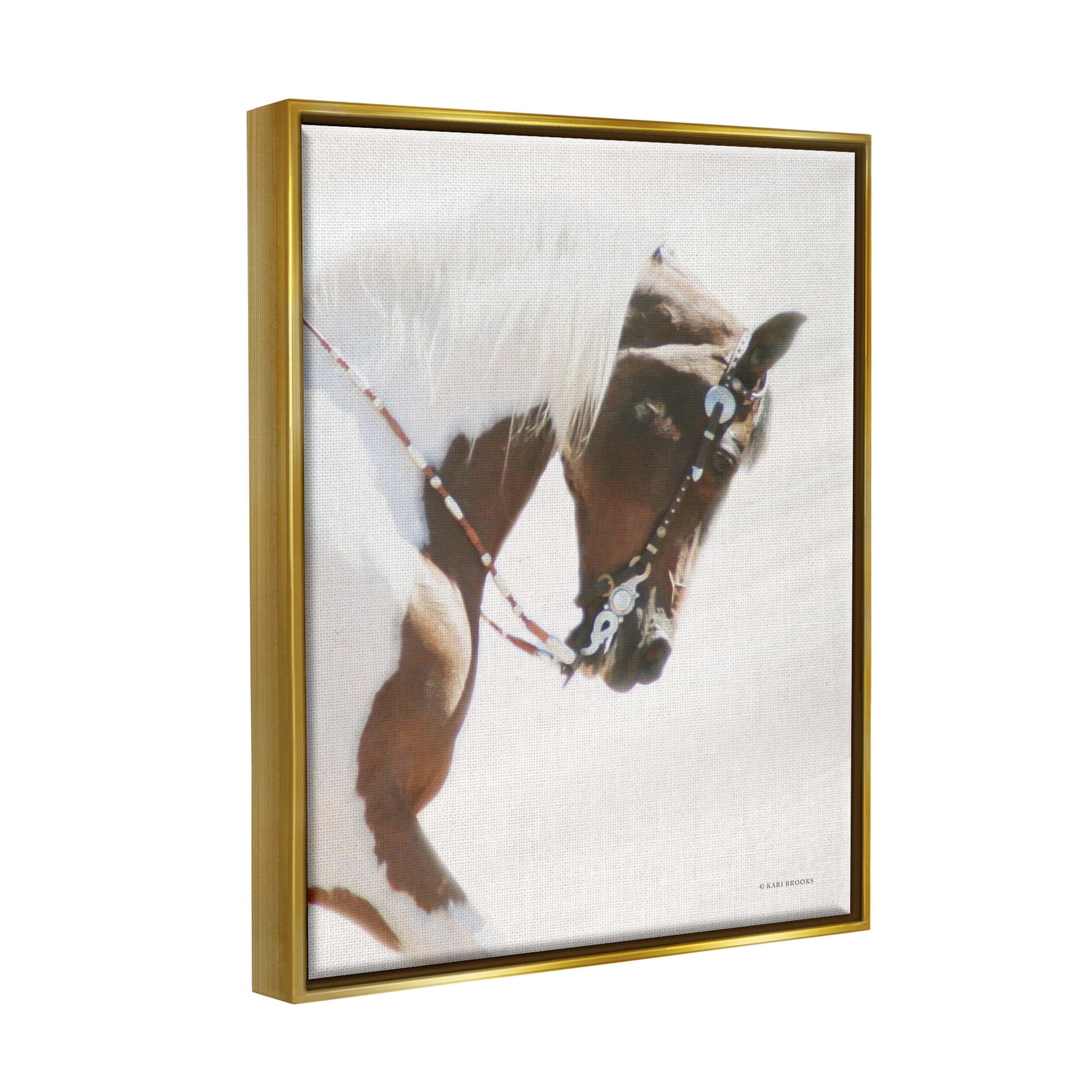 Stupell Industries Galloping Horse with Halter Animals & Insects Photography Gold Floater Framed Art Print Wall Art, 25 x 31