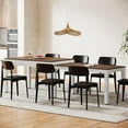 thumbnail image 3 of Tribesigns 47”-95” Extendable Dining Table, Long Wood Kitchen Table with Metal Frame, Farmhouse Large Rectangular Dinner Table for Dining Room, Brown & White, 3 of 7