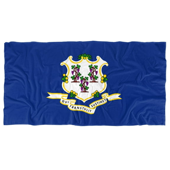 Connecticut Flag Beach Towel, 30"x60" Beach Towel