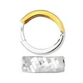thumbnail image 4 of Jewelstop 14K 2 Tone Gold Huggie Hoop Earrings - 5x15mm, 2.7gr., 4 of 6