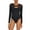 Black, variant on Juniors' Cutout Illusion Mesh Bodysuit Rhubarb M