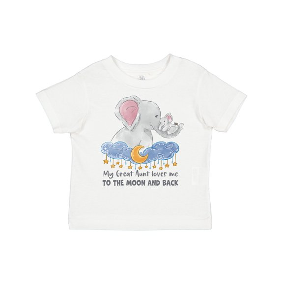 Inktastic My Great Aunt Loves Me to the Moon and Back Elephant Family Boys or Girls Toddler T-Shirt