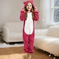 thumbnail image 2 of LIJCC Kid Girls Fleece Lined Onesies Pajamas Warm Zip Up Hooded Fuzzy Sherpa One Piece Onesie Winter Romper Flannel Loungewear Sleepwear, 2 of 6
