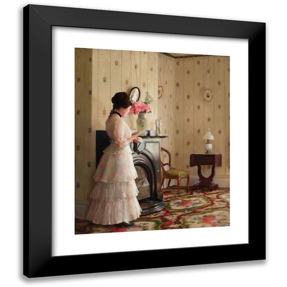 William McGregor Paxton 12x14 Black Modern Framed Museum Art Print Titled - The Front Parlor (1913)