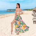 thumbnail image 6 of FORMRS Womens Beach Sarong Semi-Sheer Bikini Wrap Skirt Swimsuit Cover-ups, Pink Oranges, 6 of 7