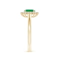 thumbnail image 3 of ANGARA Natural Princess Diana Inspired Emerald Ring with Diamond Halo in 14K Yellow Gold for Women (Size-6x4mm) | May Birthstone, Birthday, Anniversary, Jewelry Gift for Women | Natural Emerald Ring, 3 of 10