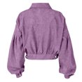 thumbnail image 4 of WTOBBY Women's Casual Corduroy Jacket Single-breasted Coat, Comfortable and Trendy Ribbed Fabric Jacket for Everyday Casual Style,Purple 2XL, 4 of 5