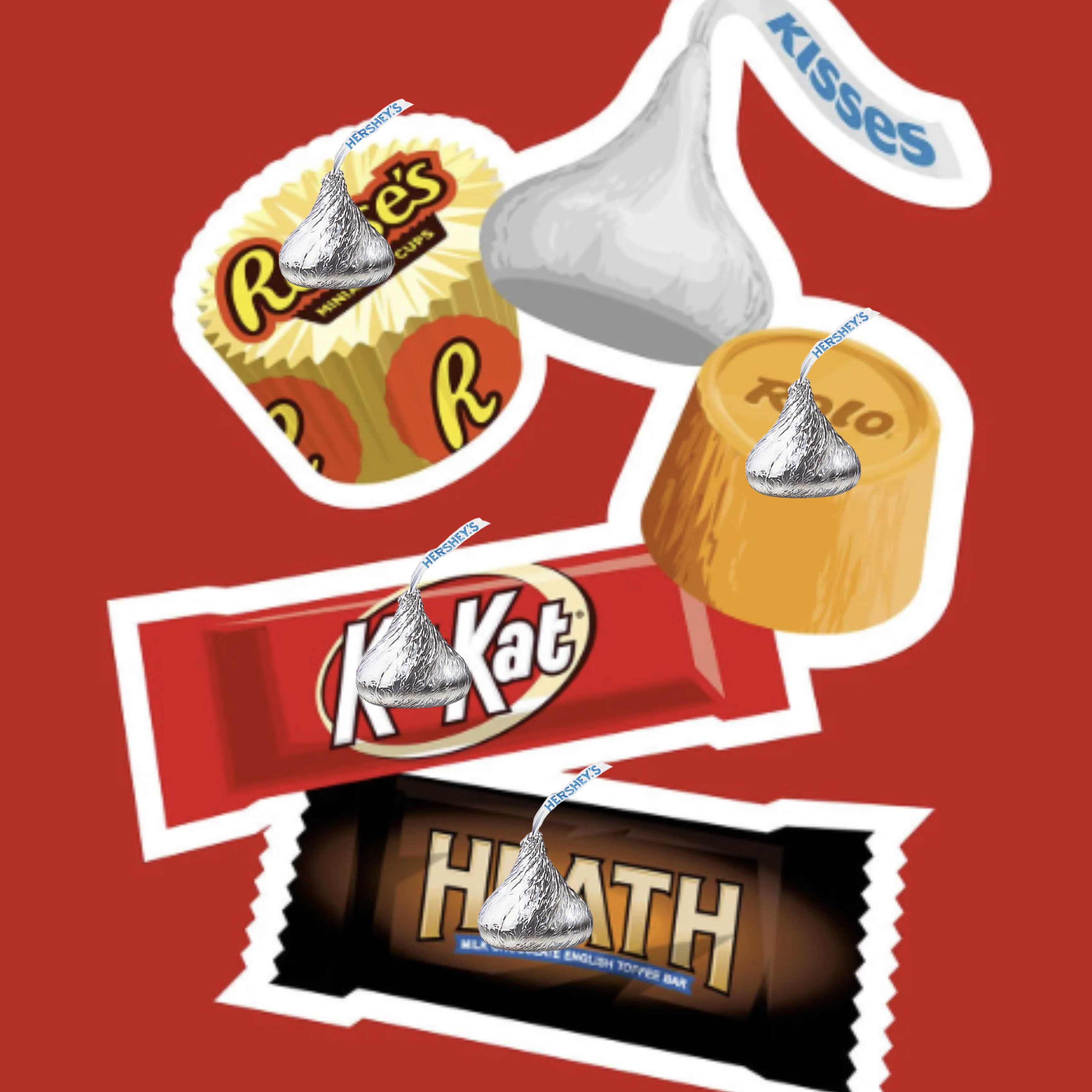 KitKat, Reese’s, Hershey’s Kisses & Heath Miniatures – 1.5 lbs Bulk Assortment of Individually Wrapped Chocolate Candy for Party Favors, Holidays, Office Snacks