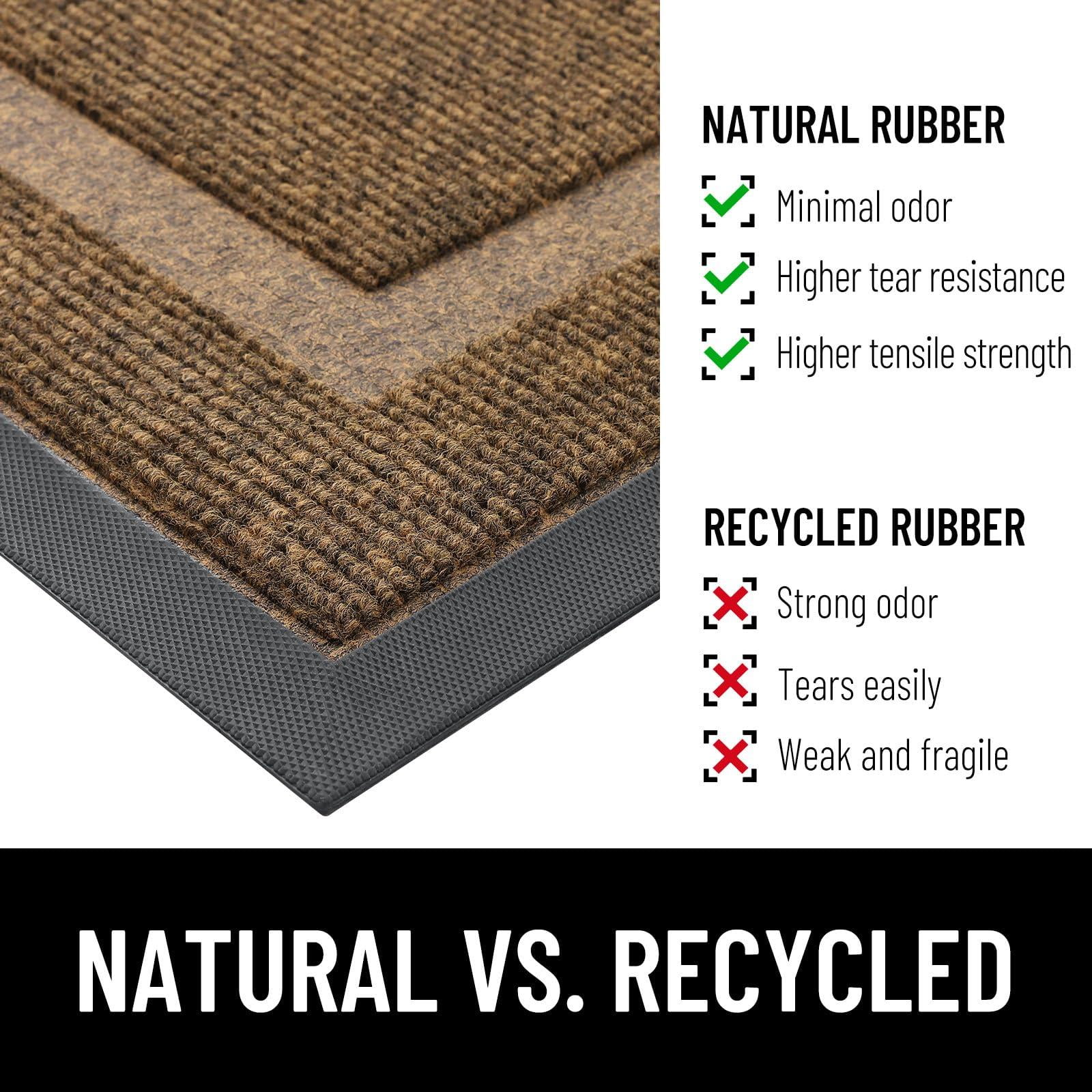 Smiry Door Mats For Inside, Low Profile Dirt Trapper Front Door Rugs, Fade Resistant Doormats For Outdoor Entrance, 47"x32", Brown