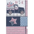thumbnail image 2 of Patriotic Patchwork PEVA Vinyl Tablecloth Red, White, & Blue Happy 4th of July 52  x 90  Inches, 2 of 7
