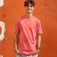 thumbnail image 4 of Dalix Spritz Midweight Garment Dye Soft Tee Short Sleeve Cotton Shirt Mens in Flamingo M Medium, 4 of 5