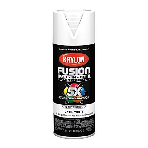 1PK Krylon Fusion K02753007 All-In-1 Spray Paint for Indoor/Outdoor Use, Satin White
