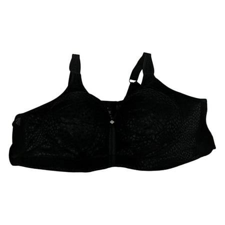 

Breezies Women s Sz 46B Wirefree Diamond Shimmer Unlined Support Black A561421 Bra Size