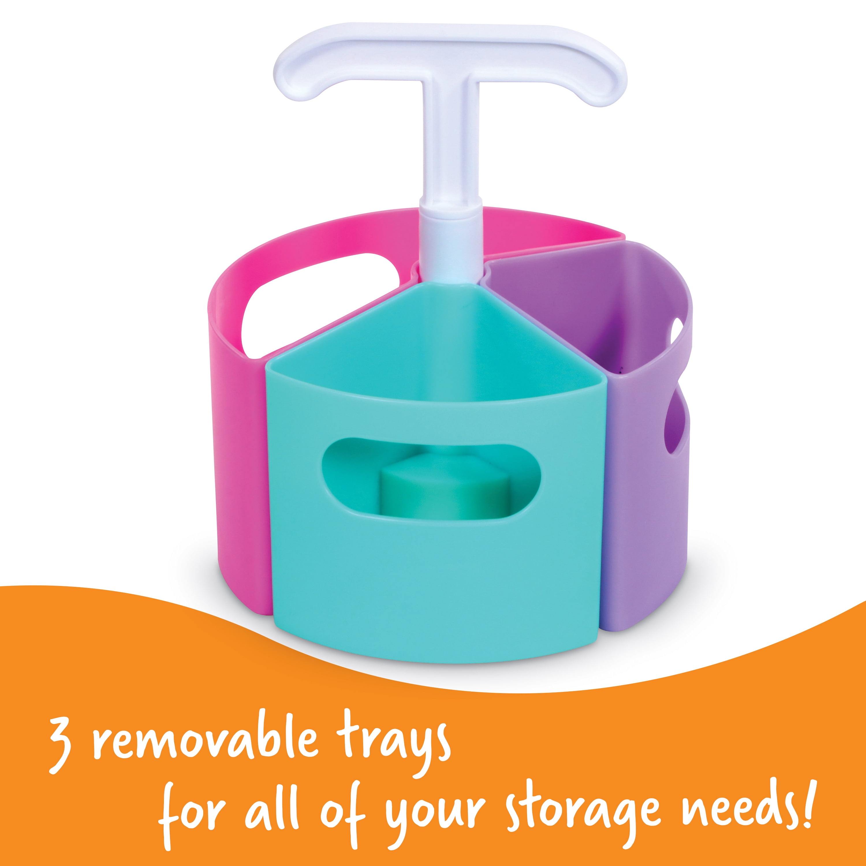 Learning Resources Create-a-Space Storage Mini Center- Pink, Classroom Craft Keeper, Maker Space, Small Space Storage, Teacher Organizer, Home School Accessories, 4 Piece Set