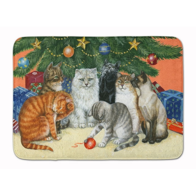 Carolines Treasures BDBA0345RUG Cats Under the Christmas Tree Machine Washable Memory Foam Mat