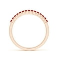thumbnail image 2 of ANGARA Natural Square Ruby Semi Eternity Classic Wedding Ring in 14K Rose Gold for Women (Size-1.5mm) | July Birthstone, Birthday, Anniversary, Jewelry Gift for Women | Natural Ruby Ring, 2 of 8