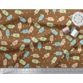 thumbnail image 3 of Soimoi Moss Georgette Fabric Text & Peanut Butter Food Print Fabric by Yard 42 Inch Wide, 3 of 3