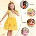 thumbnail image 6 of Benylion Girls Princess Costume Dress Toddler Kids Short Flutter Sleeve Tulle Dress up Cosplay Theme Party Outfit for 9-10 Years, 6 of 6