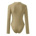 thumbnail image 6 of Bodysuits for Women Casual Summer Sexy Knitted Underwear Crew Neck Long Sleeve Leggings Slim One Piece Tops Bodysuits Basic Top Bodysuit Jumpsuit, 6 of 6