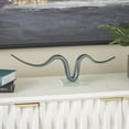 thumbnail image 2 of 20" x 6" Multi Colored Glass Wave Abstract Sculpture with Clear Base, by DecMode, 2 of 9