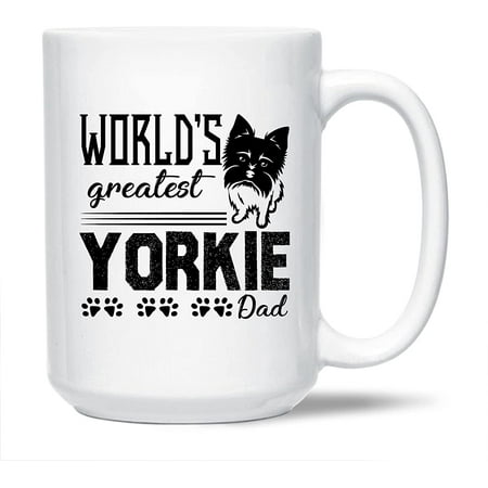 

Awesome Yorkie Decorative Mug World s Greatest Yorkie Dad Pottery Teacup Unique Yorkie Coffee Mug Yorkie White Ceramic Tea Mug Yorkie Mug Cup 15 Oz.