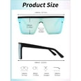 thumbnail image 5 of JIM HALO Flat Top Shield Sunglasses Square Mirror Rimless Glasses for Women Men (Black Frame / Mirror Blue Lens), 5 of 6