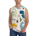 thumbnail image 2 of Goofa Childish Dinosaur Printed Men's Sleeveless T-Shirt - Athletic Gym Workout Tank Top for Men - Moisture-Wicking, UPF 30+ Quick-Dry Muscle Tee-Medium, 2 of 8