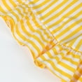 thumbnail image 4 of HILEELANG Little Girls Sleeveless Crew Neck Yellow Strip Dress Easter Summer Cotton Swing Sundress 6Years, 4 of 5