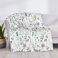 thumbnail image 3 of Uemuo Watercolor Wildflower Printed Throw Blanket for Couch, Fluffy Fuzzy Blankets for Bed, Sofa, Cozy Flannel Faux Fur Blanket-50"x40", 3 of 6
