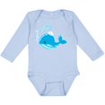 thumbnail image 3 of Inktastic Cute Blue Whale in Nautical Hat Boys or Girls Long Sleeve Baby Bodysuit, 3 of 5