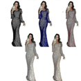 thumbnail image 3 of Women's Evening Dress, Long Sleeve Fringed Maxi Dress, Evening Dre!zz42, 3 of 4