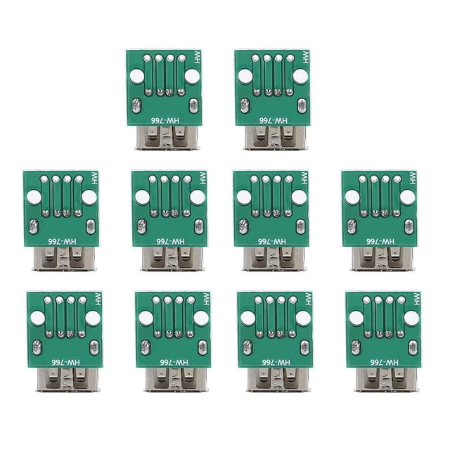 10 Uds Tipo A USB A DIP 2 54mm Placa PCB Adaptador Convertidor Conector