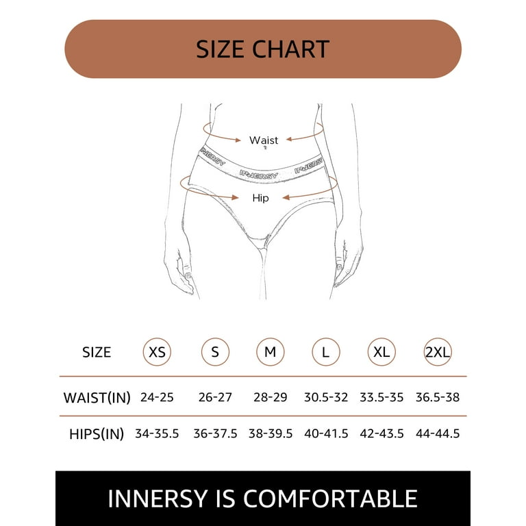 INNERSY Womens' Hipster Underwear Cotton Panties Wide Waistband Sport  Underwear Pack of 6 (X-Large, Black With Colorful Waistbands)