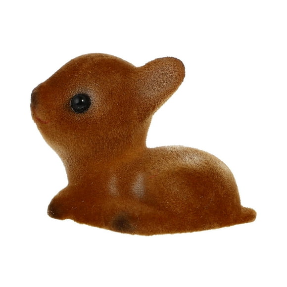 EXHUMKY Resin Ornaments 1Pcs Fawn Shape For Home Decor Desktop Decorative Adornment In Brown 3.5X2.7Cm Simple Design
