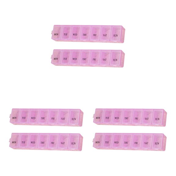 Toystoory Paquete de 2 pastilleros de viaje, contenedor semanal para tabletas, organizador de plástico para ancianos, caja de suministro para Type4 NO4