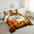 thumbnail image 2 of Manfei Fall Pumpkin Bedding Queen Comforter Set, Thanksgiving Day Down Comforter, Vintage Buffalo Reversible Duvet Insert, Lightweight Room Decor, 3 Pieces, 2 of 8