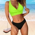 thumbnail image 6 of Bosfbaoi Swimsuit for Women 2-Piece High Waisted Bikini Set Twist Front Crisscross Back Top Classic Brief Bottom Regular Solid Bikini Sets for Women, 6 of 6