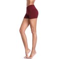 thumbnail image 5 of NELEUS Womens 3" Spandex Booty Shorts for Yoga Gym Cheer High Waist with Inner Waistband Pocket 3 Pack,Black+Gray+Wine Red,US Size 2XL, 5 of 7