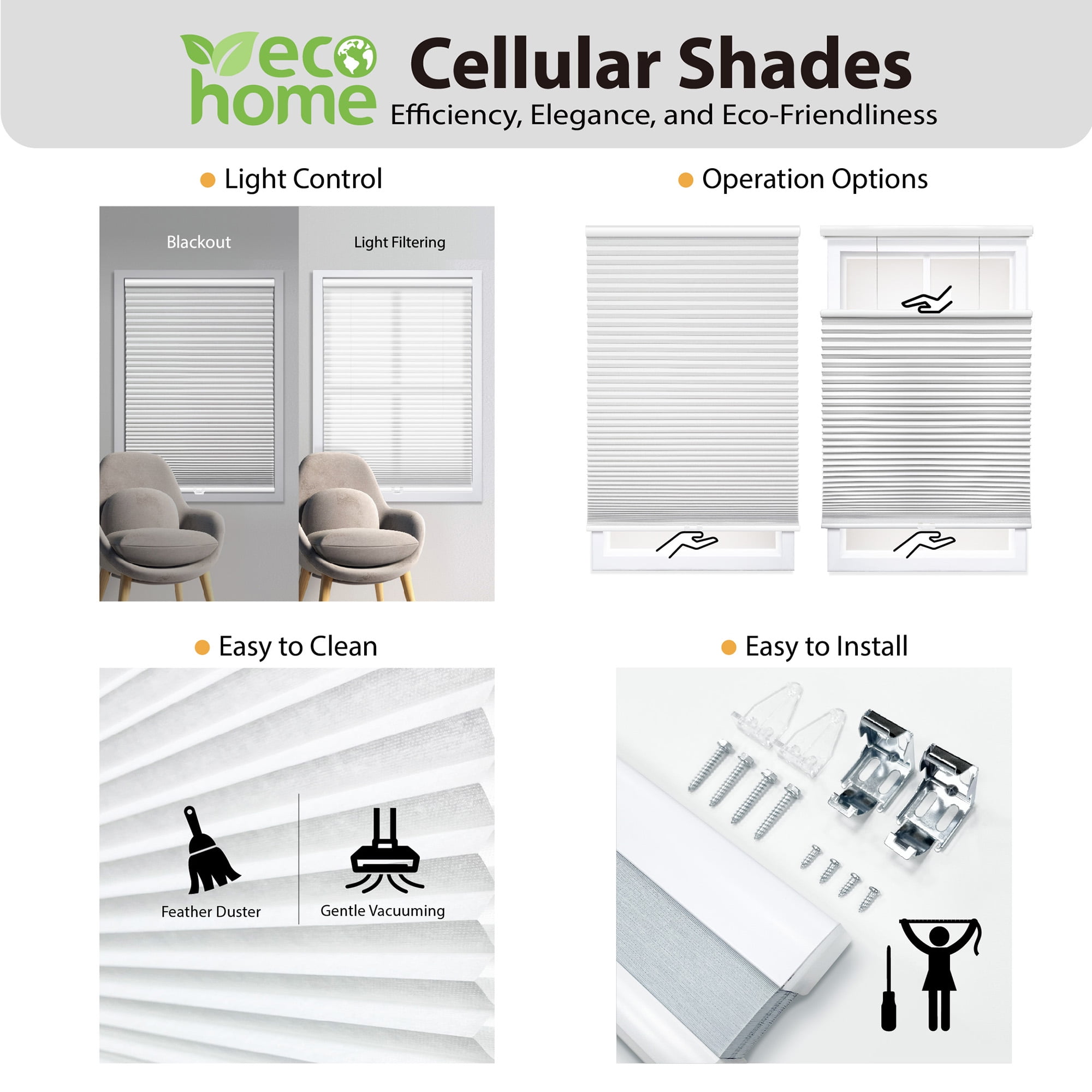 Regal Living Top Down Bottom Up Blackout Cordless Cellular Shade, Anchor Gray - 58.5" W x 48" L