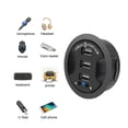 thumbnail image 3 of USB Hub USB 2.0 Desktop Grommet USB 2.0 Hub Audio Desk Mount Adapter 3 Port Mount in Desk Multi USB 2.0 Ports, 3 of 5