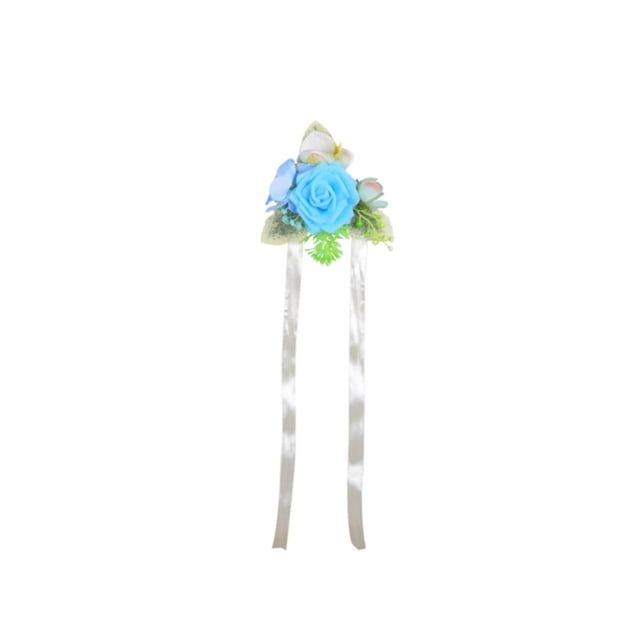 Vestido para Boda Dama de Novia Pulsera Flor Tridimensional Simulación Rosa, Accesorio Ligero Seguro para Bodas Fiestas Y Regalos