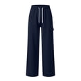thumbnail image 5 of Eygvbb Men's Cargo Sweatpants Elastic High Waist Drawstring Loose Fit Winter Warm Pants With Pockets Casual Outdoor Daily Wear Bottoms, 5 of 7