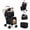 Black, variant on Extra Large Foldable 3-in-1 Pet Stroller for 2 Dogs or Cats, Double Carrier with 4 Lockable Wheels & Safety Tether, Holds up to 60 lbs, Portable Travel Cart for Small to Medium Pets (Black)
