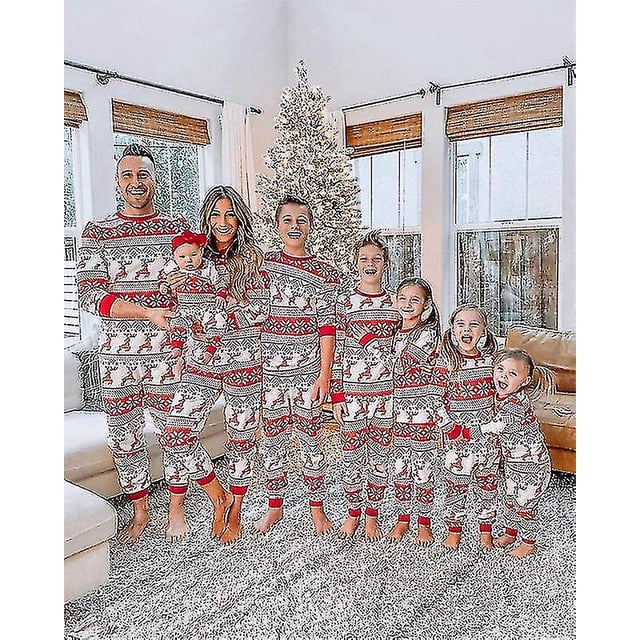 Parent-child Christmas Pajamas Two-piece Set Tops Pants Family Pyjamas