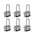 thumbnail image 2 of CINCINNO Laminated Steel Padlock with Key?6 Pack Keyed Alike Padlocks with Long Shackle, 2 of 4