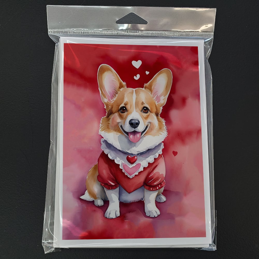 Corgi My Valentine Greeting Cards Pack of 8 7 in x 5 in