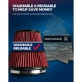 thumbnail image 2 of KAX Premium Washable Engine Air Filter, Universal Clamp-On Air Intake Filter, Reusable, Increase Power & Towing, 4 inch 102 mm Inlet Truck Cold Air Intake Air Filter (8" Tall), 2 of 3